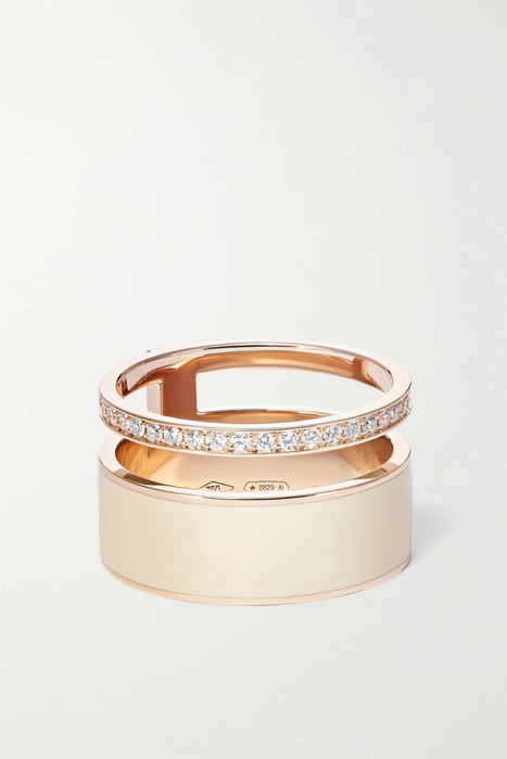 유럽직배송 REPOSSI Berbere 18-karat rose gold, lacquer and diamond ring 10163292706756710