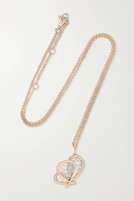 유럽직배송 보고시안 목걸이 BOGHOSSIAN 18-karat rose gold, titanium fiber and diamond necklace 10163292707391714