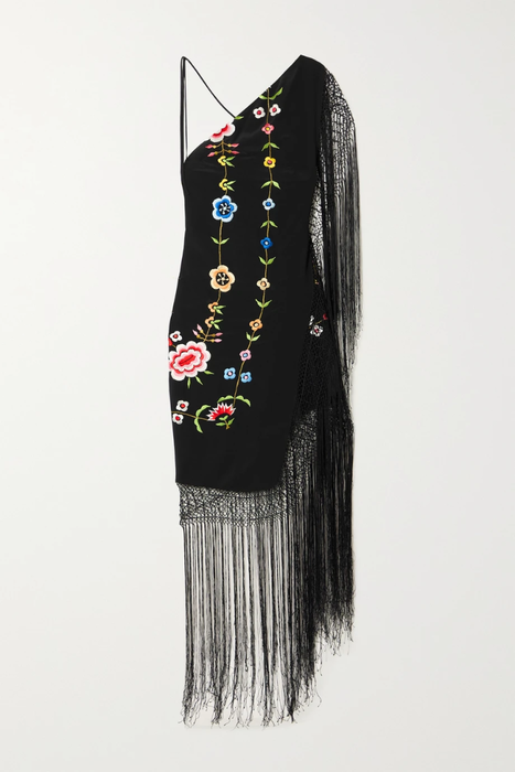 유럽직배송 코너아이브스 원피스 CONNER IVES +The Vanguard fringed embroidered silk-blend crepe midi dress 18706561956055692