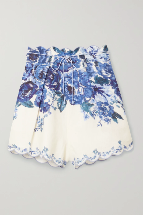 유럽직배송 짐머만 ZIMMERMANN Aliane scalloped floral-print linen shorts 6630340698820158