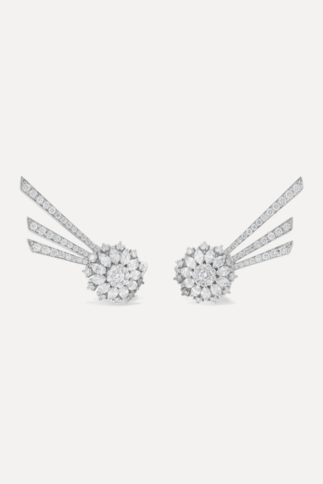 유럽직배송 YEPREM 18-karat white gold diamond earrings 22831760542332674