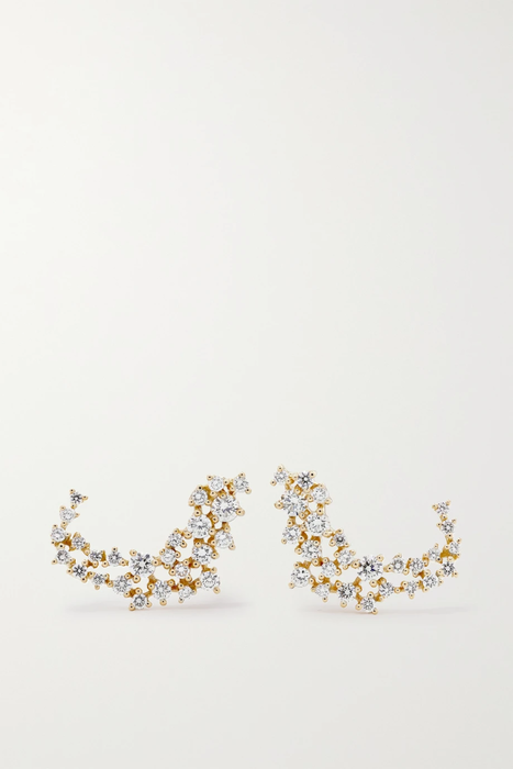 유럽직배송 ANANYA Scatter 18-karat white gold, tsavorite and diamond earrings 29419655932534418