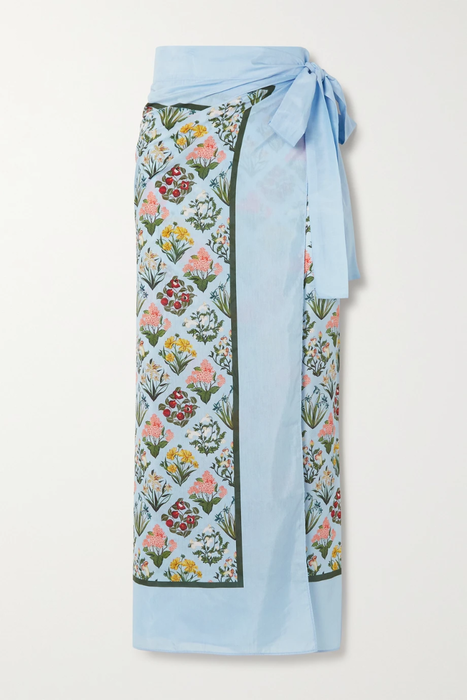 유럽직배송 아구아 바이 아구아 벤디타 AGUA BY AGUA BENDITA Lavanda floral-print cotton and silk-blend pareo 25185454455582139