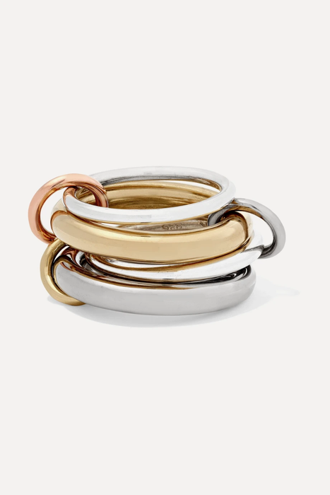 유럽직배송 스피넬리 킬콜린 반지 SPINELLI KILCOLLIN Cici set of four 18-karat yellow and rose gold and sterling silver rings 17957409490933079