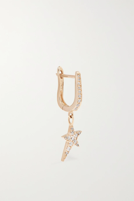 유럽직배송 DIANE KORDAS 18-karat rose gold diamond single hoop earring 30629810019835496