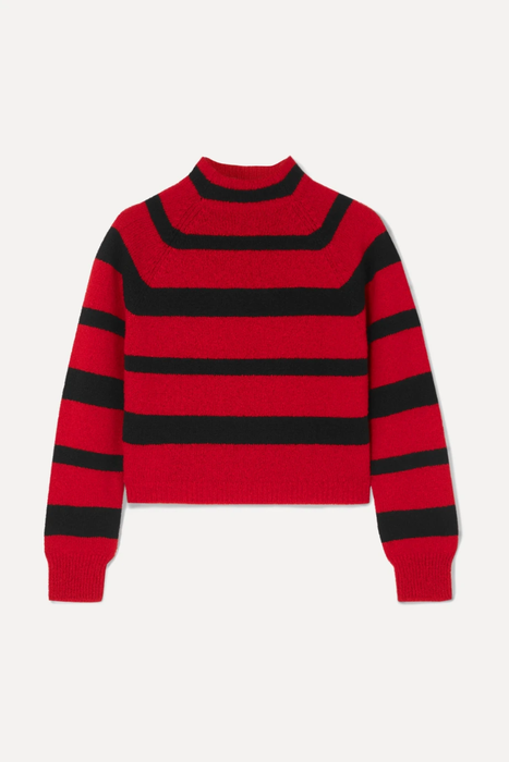 유럽직배송 미우미우 MIU MIU Cropped striped cashmere sweater 9679066509209193