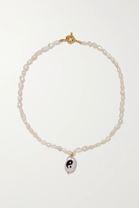 유럽직배송 MARTHA CALVO Yin to my Yang gold-tone pearl necklace 25185454456701773