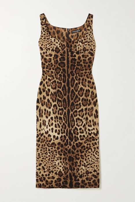 유럽직배송 돌체앤가바나 원피스 DOLCE &amp; GABBANA Leopard-print silk-blend charmeuse midi dress 11452292646030320