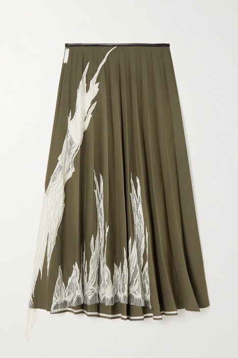 유럽직배송 피터 도 PETER DO Flame lace-trimmed pleated wool-blend midi skirt 16114163150917452