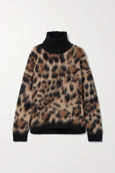 유럽직배송 돌체앤가바나 DOLCE &amp; GABBANA Brushed leopard jacquard-knit turtleneck sweater 11452292646030312