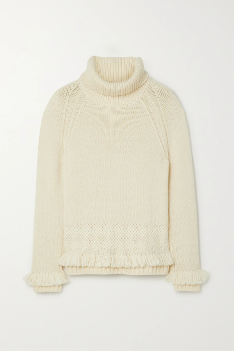유럽직배송 로로피아나 스웨터 LORO PIANA Fringed macramé-trimmed cashmere sweater 25185454455924380