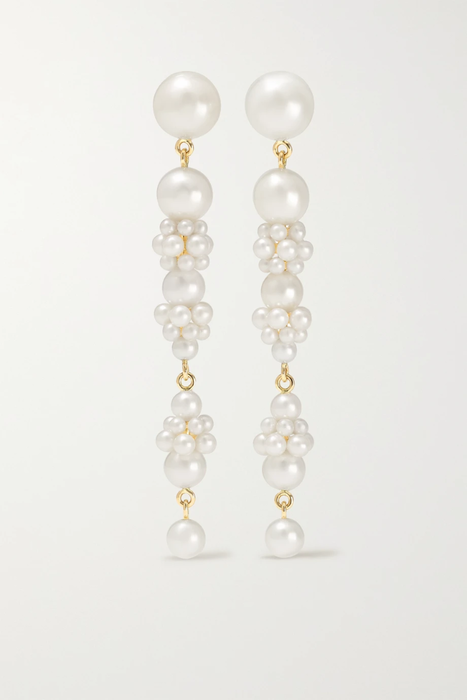 유럽직배송 소피빌리브라헤 귀걸이 SOPHIE BILLE BRAHE Tulip 14-karat gold pearl earrings 24062987016588445