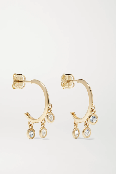 유럽직배송 스톤앤스트랜드 귀걸이 STONE AND STRAND Gold sapphire hoop earrings 44733502651235551