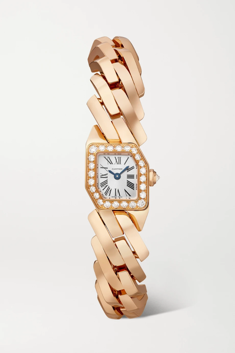 유럽직배송 까르띠에 CARTIER Maillon de Cartier 16mm 18-karat rose gold and diamond watch 22527730565403489