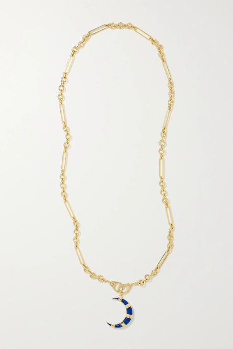 유럽직배송 파운드레 목걸이 FOUNDRAE Large Crescent 18-karat gold enamel necklace 17411127377028436