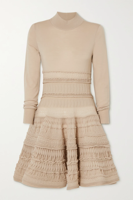 유럽직배송 알라이아 ALAÏA Editions 2 ruffled crocheted wool-blend mini dress 11452292646003372
