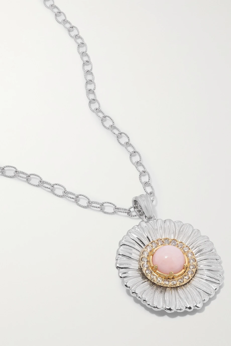 유럽직배송 부첼라티 목걸이 BUCCELLATI Daisy gold-plated sterling silver, opal and diamond necklace 13452677153260358