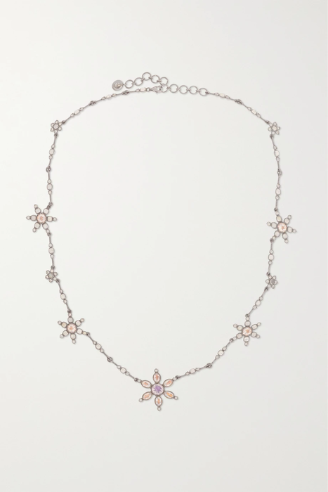유럽직배송 LARKSPUR &amp; HAWK Estrela rhodium-dipped multi-stone necklace 34344356236945940
