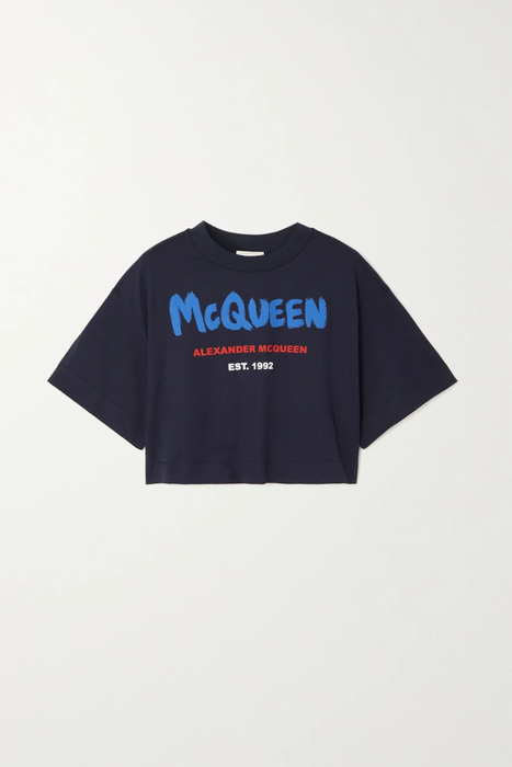 유럽직배송 알렉산더맥퀸 티셔츠 ALEXANDER MCQUEEN Cropped printed cotton-jersey T-shirt 25185454456162704