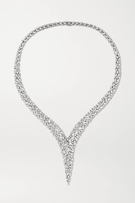 유럽직배송 YEPREM 18-karat white gold diamond necklace 19971654707559542