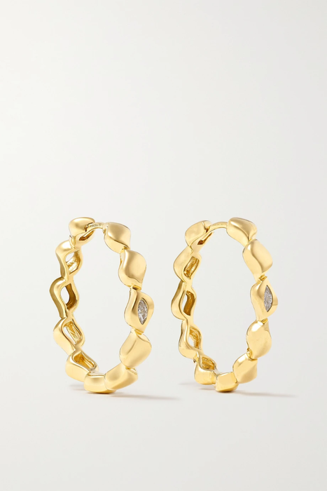 유럽직배송 ALMASIKA Harmony Petite 18-karat gold diamond hoop earrings 29419655932629678