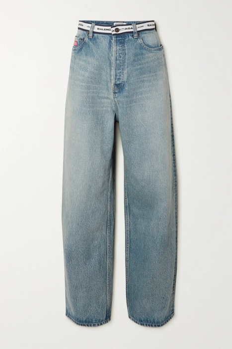 유럽직배송 발렌시아가 BALENCIAGA Webbing-trimmed mid-rise straight-leg jeans 16114163151073723