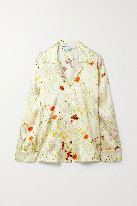 유럽직배송 베르나데트 BERNADETTE Louis floral-print stretch-silk satin pajama shirt 15546005222242384