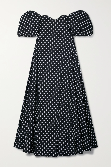 유럽직배송 캐롤라인 콘스타스 원피스 CAROLINE CONSTAS Palmer off-the-shoulder polka-dot cotton-blend poplin maxi dress 25185454455715616
