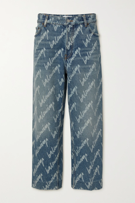 유럽직배송 발렌시아가 BALENCIAGA Printed high-rise straight-leg jeans 32027475399737045