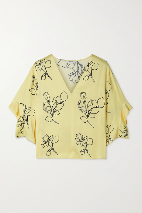 유럽직배송 제이슨우 블라우스 JASON WU Floral-print satin blouse 25185454456040417