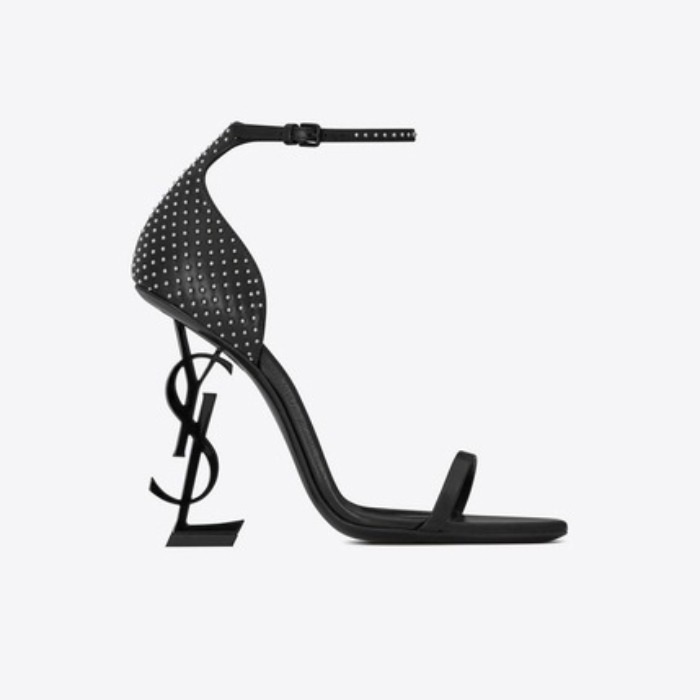 유럽직배송 입생로랑 SAINT LAURENT OPYUM sandals in leather and studs with black heel 5926320RRVV1000