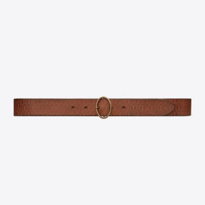 유럽직배송 입생로랑 SAINT LAURENT MONOGRAM belt with oval buckle in embossed leather 6087921OM0B2738