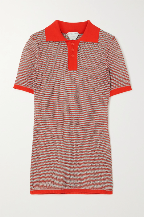 유럽직배송 보테가베네타 BOTTEGA VENETA Open-knit cotton-blend polo shirt 2204324140610104