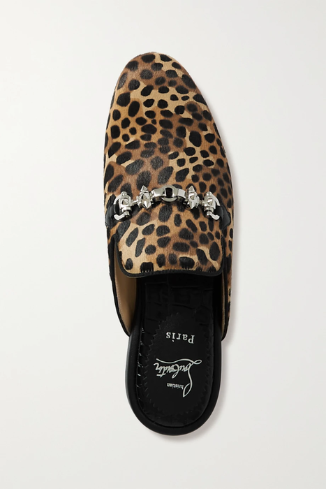 유럽직배송 크리스찬루부탱 슬리퍼 CHRISTIAN LOUBOUTIN Coolito Swing embellished leopard-print calf hair slippers 11452292647328134