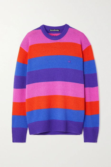 유럽직배송 아크네스튜디오 스웨터 ACNE STUDIOS Oversized appliquéd striped wool sweater 24772899113111995