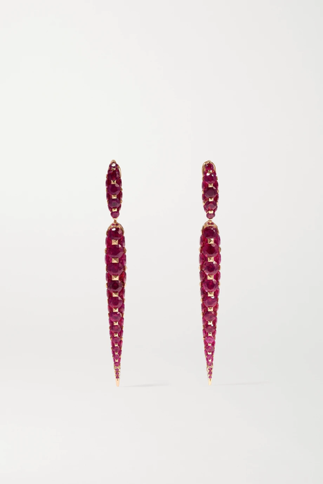 유럽직배송 보고시안 귀걸이 BOGHOSSIAN Merveilles Icicle 18-karat rose gold ruby earrings 2204324140094812
