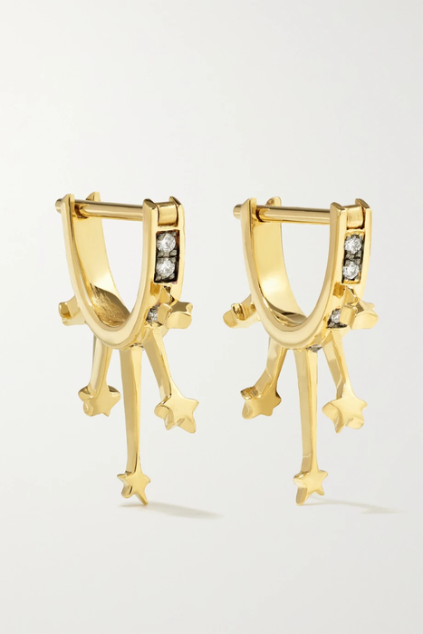 유럽직배송 SORELLINA Le Stelle 18-karat gold diamond hoop earrings 11452292647451332
