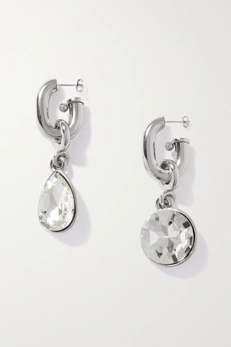 유럽직배송 파코라반 귀걸이 PACO RABANNE XL Link silver-tone and crystal earrings 11452292646457153
