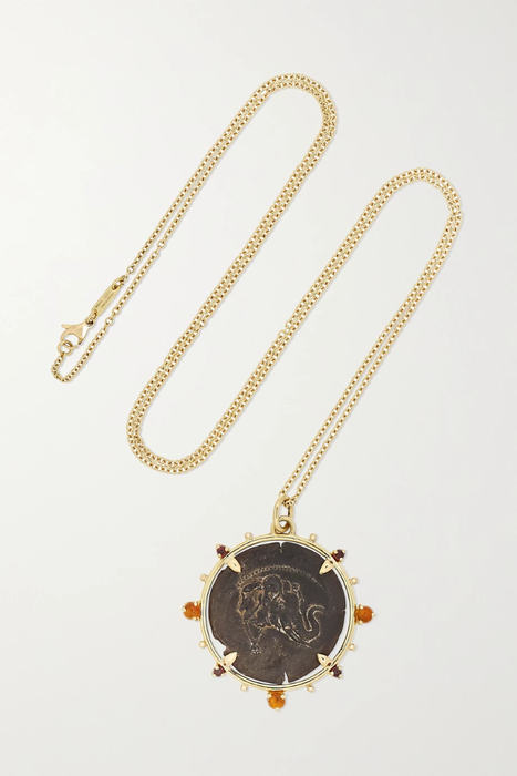 유럽직배송 두비니 목걸이 DUBINI Demetrios 18-karat gold, garnet and citrine necklace 11452292644866217