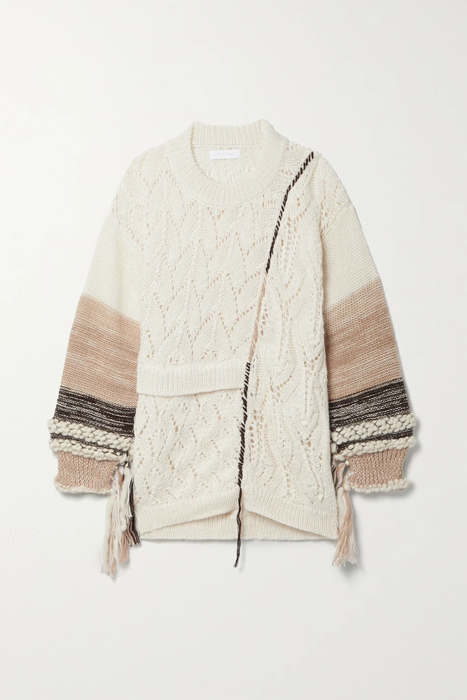 유럽직배송 조나단 심카이 JONATHAN SIMKHAI Amalia fringed patchwork alpaca-blend sweater 13452677152840915