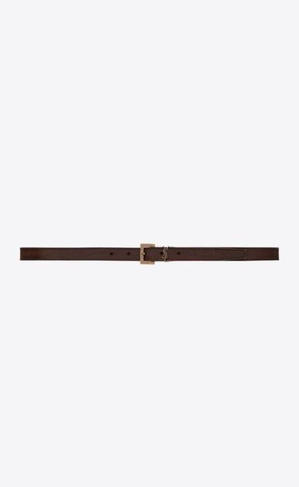 유럽직배송 입생로랑 SAINT LAURENT monogram thin belt with square buckle in leather 6126160H70B2032
