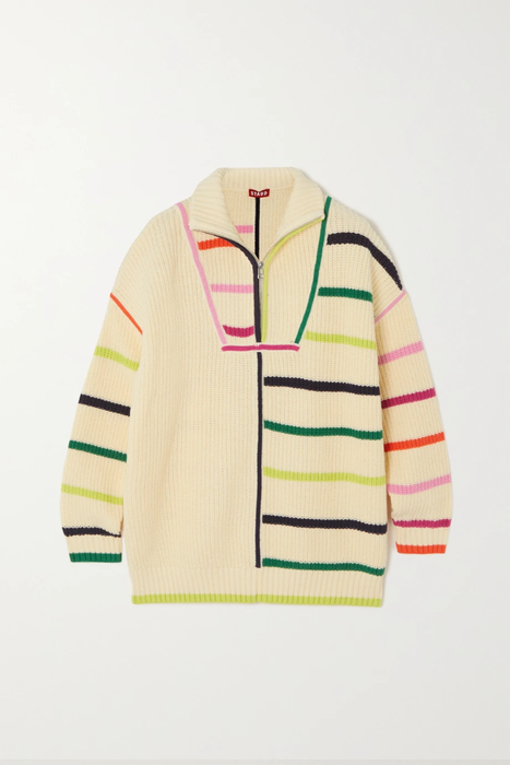 유럽직배송 스타우드 스웨터 STAUD Hampton striped ribbed cotton-blend sweater 33258524072417443