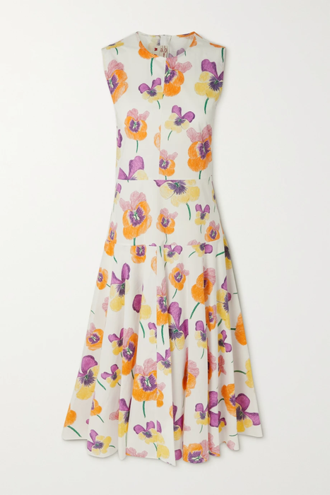 유럽직배송 마르니 원피스 MARNI Floral-print cotton-poplin midi dress 25185454456035649