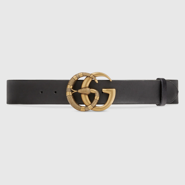 유럽직배송 구찌 GUCCI Gucci Leather belt with Double G buckle with snake 458949CVE0T1000
