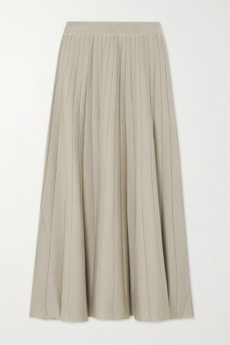 유럽직배송 카사솔라 스커트 CASASOLA Edoarda pleated ribbed silk and cotton-blend midi skirt 25185454456252207
