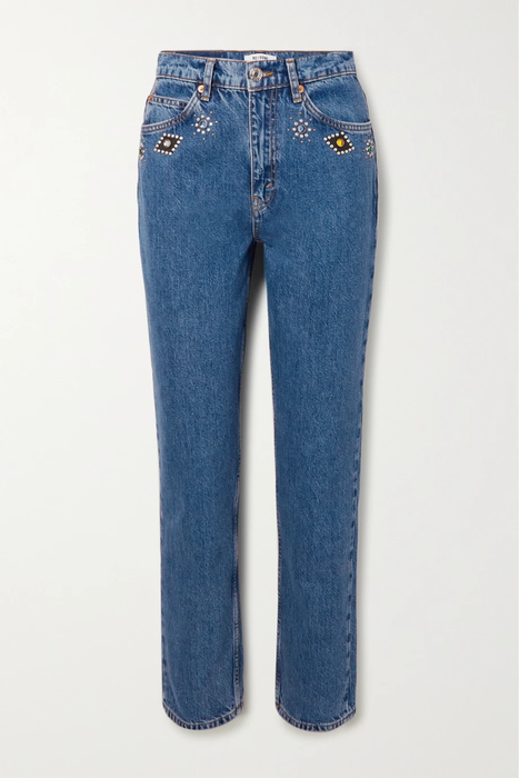 유럽직배송 리던 청바지 RE/DONE 70s Straight embellished high-rise straight-leg jeans 27086482322957672