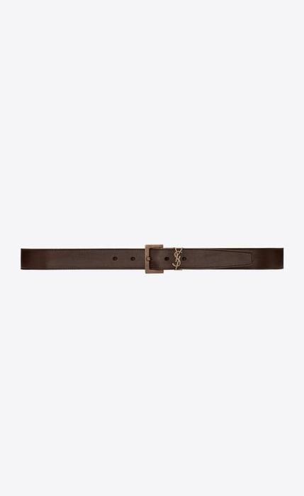 유럽직배송 입생로랑 SAINT LAURENT monogram belt with square buckle in leather 6344400H70B2032