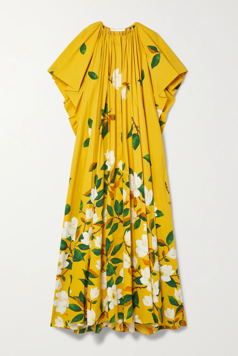 유럽직배송 오스카드라렌타 원피스 OSCAR DE LA RENTA Pleated floral-print cotton-blend poplin maxi dress 34344356236570168