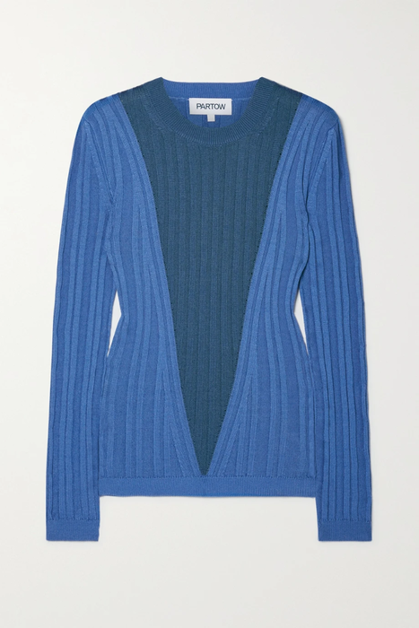 유럽직배송 파토우 스웨터 PARTOW Kira two-tone ribbed cotton-blend sweater 29419655932334248