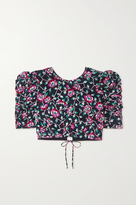 유럽직배송 이자벨마랑에뚜왈 블라우스 ISABEL MARANT ÉTOILE Silva cropped open-back floral-print cotton-voile blouse 24665545640595011